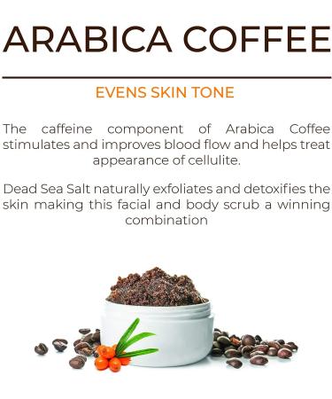 Dead Sea Salt Scrub with Pure Coffee Arabica | Anti-Cellulite Exfoliant for Face Body Legs & Foot | Hydrating Treatment for Stretch Marks Wrinkles & Varicose Veins | Boosts Circulation for Men & Women - Buy Online on GoSupps.com
