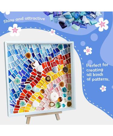 LITMIND Blue Irregular Stained Glass Mosaic Tiles - 8.8oz Value Pack for Art Crafts | Mosaic Making Supplies & Kits for Adults - Buy Online on GoSupps.com
