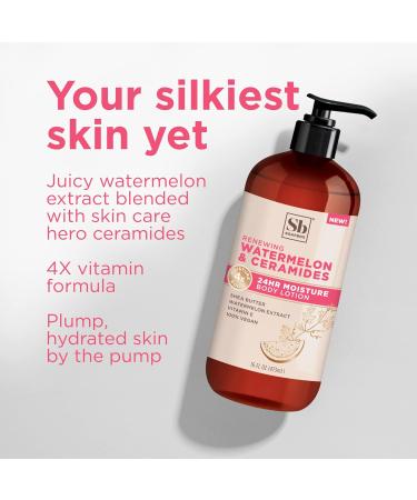 Watermelon & Ceramides Body Lotion 3 Pack 16 oz - Plumping Hydration for Dry Skin | Vegan & Cruelty-Free Moisturizer for Women and Men - Buy Online on GoSupps.com