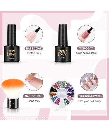 Gel Nail Polish Kit with 20 Colors, 36W LED Lamp, Base & Top Coat - Nail Art Set for Manicure/Pedicure - Includes Rhinestones - Ideal Gifts for Women - Buy Online on GoSupps.com