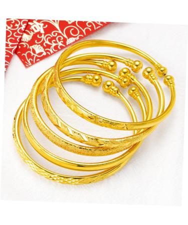 Zerodeko 2 Pcs Cuff Bangle Friend Bracelet Gifts Open Bangle Gold Women Bracelet Open Bracelets Golden Bangle Bracelet Open Gold Cuff Kids Bracelet Golden Bracelet Miss Personality Jewelry 5.8X0.6CMx2pcs As Shownx2pcs - Buy Online on GoSupps.com