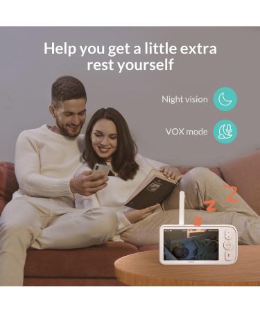Peekababy Smart Baby Monitor with Camera and Audio | 5'' LCD Screen | Cry Detection | Sleep Analysis | 2-Way Talk | Clear Night Vision | Gift for Baby Shower - White - Buy Online on GoSupps.com