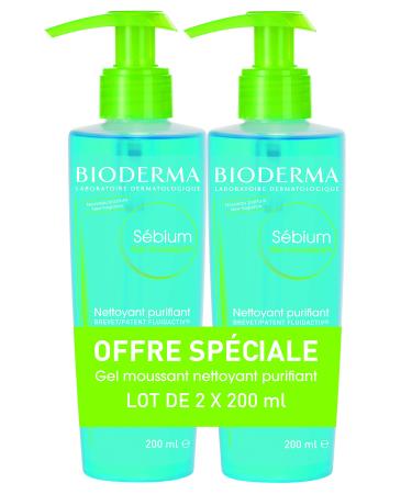 Bioderma - Serbium - foam gel - cleans and cleans gently - limits the sebaceous secretion - sensitive skin for combination skin to greasy skin - 2 x 200 ml unparked 200 ml (2 pack)