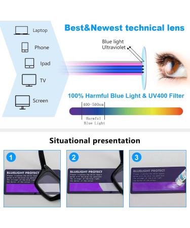 Buy DXYXYO 2.0 Reading Glasses - Women's Blue Light Blocking Oversized Rectangle Readers - 3 Pack Retro Fashion - Square Black Leopard Blue - Buy Online on GoSupps.com