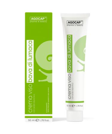Agocap 100% Natural Snail Slime Face Cream - Snail slime and hyaluronic acid face cream - Moisturizing and healing effect - Pure snail slime - 50 ml - Anti-aging