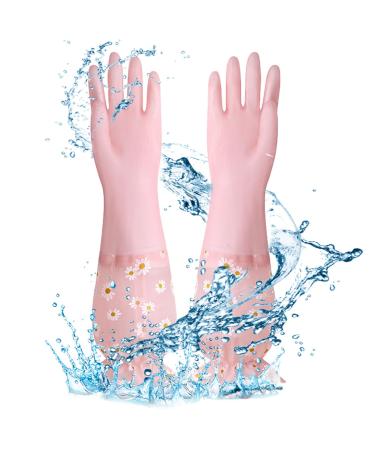 Household Cleaning Gloves | Dishwashing PVC Gloves for Cleaning Non Latex Reusable Household Gloves Fit Your Hands Well Great Kitchen Tools Pink