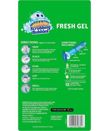 Scrubbing Bubbles Rainshower Toilet Cleaning Gel Stamp with 24 Stamps (5.36 oz) - Buy Online on GoSupps.com