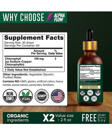 Premium Chlorophyll Liquid Drops 6000mg - Immune Boost, Energy Increase, Digestion Support, Fast Detox - Non-GMO, Vegan - Buy Online on GoSupps.com