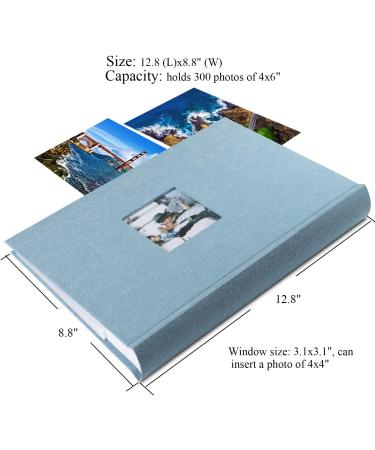 Buy Linen Photo Album 10x15 for 300 Photos | Perfect for Baby Wedding & Family Memories - Cyan-Blue - Buy Online on GoSupps.com