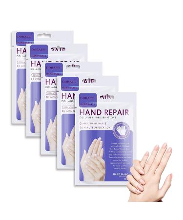 Moisturizing Hand Mask Gloves - 5 Pack for Dry Skin, Anti-Aging, and Nourishing Care - Lavender Scented - Buy Online on GoSupps.com