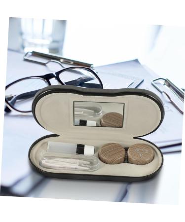 Alipis Outdoor Glasses Case Set - 2 in 1 Travel Case with Wood Grain Design 15.8x7.4cm - Perfect for Glasses & Contact Lenses - Buy Online on GoSupps.com