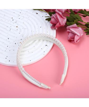 MAIGO Pearl Headband - Velvet Pearl Headband White Artificial Pearl Hairbands Faux Pearl Headbands for Grils Women Valentine's Day Giftsm Everyday Wear Wedding Party Bridal Shower Graduation Parties - Buy Online on GoSupps.com