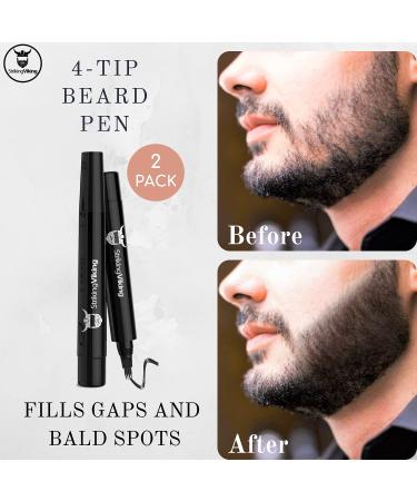 Striking Viking Beard Pencil Filler for Men - 2 Pack Black Waterproof Beard Pen Kit - Fill, Shape & Define Your Beard - Long Lasting Formula - 3 Piece Set - Buy Online on GoSupps.com