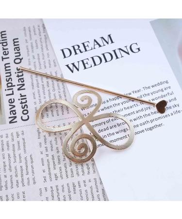 Inilbran Boho Viking Celtic Knot Hair Stick Hairpin Vintage Infinity Hair Slide Hair Clip Gold Hair Sticks Metal Long Bun Holder Clip Alloy Hair Accessories for Women and Girls Headdress - Buy Online on GoSupps.com