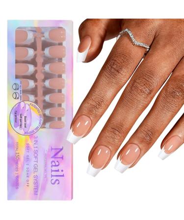Elegant French Manicure French False Nails Different Sizes Natural Nail Art Tips and Accessories