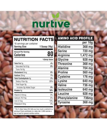 Flaxseed Protein Powder - Plant-Based Non-GMO Omega-3 Rich - Perfect for Smoothies & Baking - Gluten-Free 16 oz - Buy Online on GoSupps.com