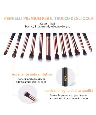 Buy MSQ 12PC Eye Makeup Brush Set - Smoky Eyeshadow & Contour Kit - Soft Hair for Eyeshadow Eyebrow Eyeliner Blending - Perfect Christmas Gift in Rose Gold - Buy Online on GoSupps.com