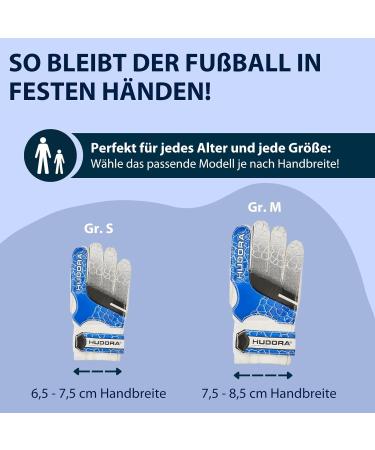 Hudora Goalkeeper Gloves for Kids & Teens - Padded Foam Back Football Gloves in S/M with Velcro Fastener - Buy Online on GoSupps.com