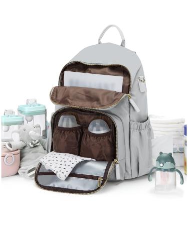 Weflier wrap bag Backpack big waterproof multifunction diaper backpack with stroller belt - diaper backpack bag for mom and dad unit size A -gray
