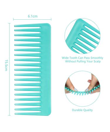Large Wide Tooth Detangling Comb for Curly Hair, Wet or Dry Hair - No Handle Detangler Styling Comb (White Cyan) - Buy Online on GoSupps.com