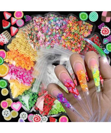 15 Bags Fruit Heast Slice Nail Art Tips DIY 15 Patterns Mixed Styles 3D Fruit Tiny Slices Nail Art Stickers Polymer Clay - Buy Online on GoSupps.com