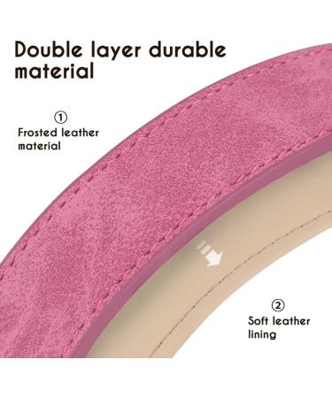 Beirui Soft Padded Leather Dog Collar - Comfortable & Durable for Small Medium & Large Dogs - Pink - High-Quality Alloy Fittings - Adjustable Neck Size 25-33 cm - Buy Online on GoSupps.com