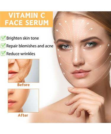 Vitamin C & Collagen Serum Vitamin C Serum For Face Face Serum For Skin Brightening Wrinkle Remover Anti Aging Serum Skincare for Anti-Wrinkle Acne Dark Spots Sun Damage Antioxidation 50ml - Buy Online on GoSupps.com