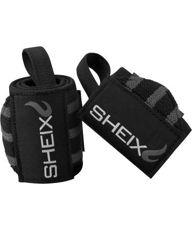 SHEIX Weightlifting Wrist Wraps for Men & Women - 18 Support Straps for Deadlift, Bench Press, Crossfit & Powerlifting - Grey - Buy Online on GoSupps.com