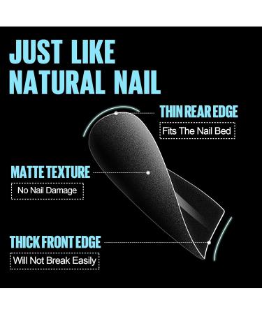Tomicca Ballerina Nail Tips - 510 Ultra Short Coffin Gel Tips for Nail Art & Extensions - 15 Sizes for DIY Nail Studio at Home - Buy Online on GoSupps.com