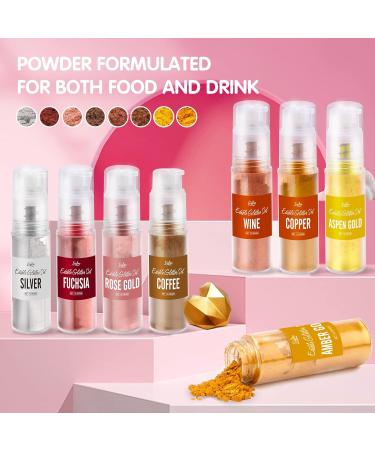 Edible Glitter Spray - 10g Edible Luster Dust Metallic Food Grade Coloring Glitter for Drinks Cake Decorating Baking - Edible Dust Powder Shimmer Dusting Powder for Icing Gumpaste Candy (Silver) - Buy Online on GoSupps.com