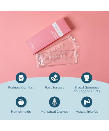 Popped Reusable Hot & Cold Packs - Postpartum Perineal Ice Pack for Pain Relief - 2 Gel Packs for Hemorrhoids & Cramping - Buy Online on GoSupps.com