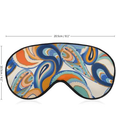 LynaRei Ethnic Orange Blue Paisley Sleep Mask for Full Night's Sleep and Travel - Style-4 - Buy Online on GoSupps.com