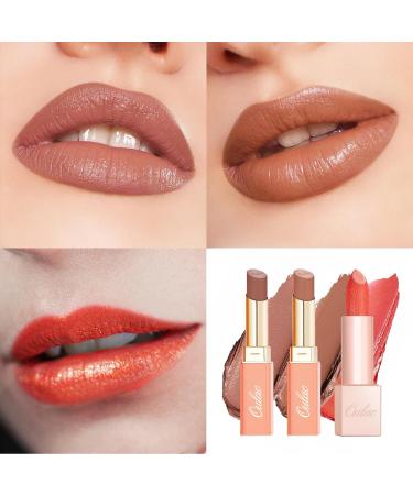 Oulac Lipsticks Set for Women - Orange Lipstick Kit Creamy Texture Hydrating Lip Vegan&Gluten-free Include Sensual Glow Satin Lipstick and Metallic Shine Lipstick (SG04+SG05+PG04) - Buy Online on GoSupps.com