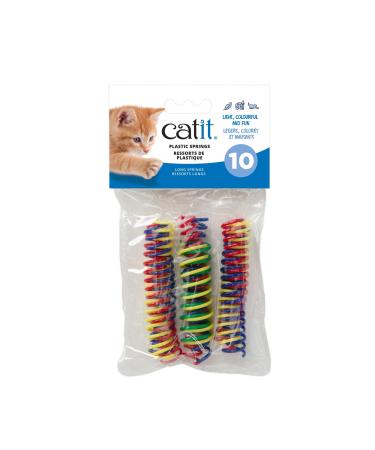Catit Cat Toys Playground Plastic Springs Multi Colors 10 Count (Pack of 1) Cat Toys for Indoor Cats Cat Springs Cat Spring Toy Jouet Chat Jouets Pour Chat Cats Toys