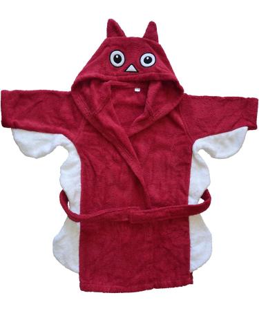Buy Bomio Baby Bathrobe Owl | 100% Cotton Hooded Bathrobe | Oeko-Tex Standard 100 | Made in Germany | Size 74/80 | Bordeaux - International Shipping Available - Buy Online on GoSupps.com