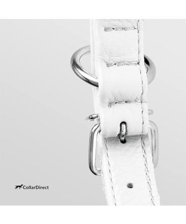 Collardirect Handmade Round Leather Dog Collar - Soft Padded Rolled Design for Dogs & Cats (40-45 cm) - Available in Black Pink Red Purple Blue & White - Buy Online on GoSupps.com