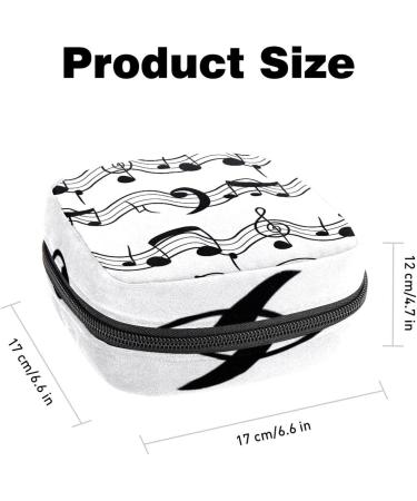 GIAPB Period Bag | Sanitary Napkin Storage & Travel Makeup Pouch | Black Music Notes Design - Buy Online on GoSupps.com