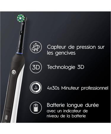 Oral-B Pro 1 790 Electric Toothbrush Double Pack - Cross Action Brush Pressure Sensor Timer 1 Cleaning Mode - Ideal Gift for Men & Women - Black - Buy Online on GoSupps.com