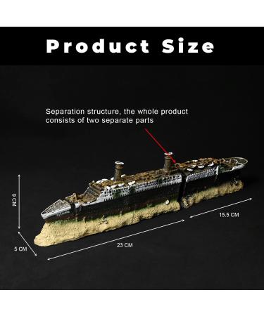 Fazhongfa Aquarium Titanic Shipwreck Decorations - Resin Wreck Ship Fish Tank Decor for Betta | Style_5 - Buy Online on GoSupps.com