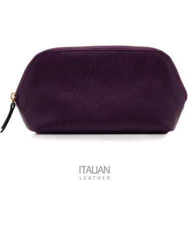Londo Genuine Leather Cosmetic Bag - Travel Organizer & Toiletry Bag in Purple | International Shipping - Buy Online on GoSupps.com