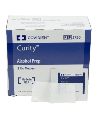 COVIDIEN Curity Alcohol Prep Pads Sterile 2-Ply Medium Size 1.5 x 1 Pack of 200
