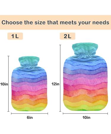 NAANLE 2L Transparent Watercolor Heat Bottle with Cover - Large Warm-Up Bag for Bed Hand & Feet Pain Relief | Heat & Cold Therapy - Buy Online on GoSupps.com