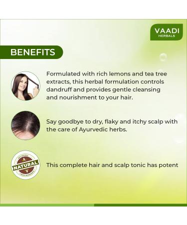 Lemon & Tea Tree Extract Shampoo - Natural Dandruff Defense Paraben & Sulfate Free Scalp Moisture Therapy for All Hair Types - 11.8 Oz - Vaadi Herbals - Buy Online on GoSupps.com