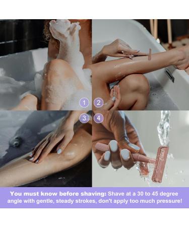 Reusable Double Edge Safety Razor for Women - Includes 5 Platinum Coated Blades | Travel Essentials for Effortless Shaving in Beige - Buy Online on GoSupps.com