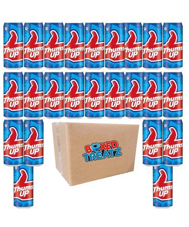 Thums Up 300ml Pack Of 24 Soft Drink Refreshing Indian Drink Strong Fizzy Flavoured Sparkling Drink With A Spicy Twist Thums Up Thunder Boxed Treatz - Buy Online on GoSupps.com