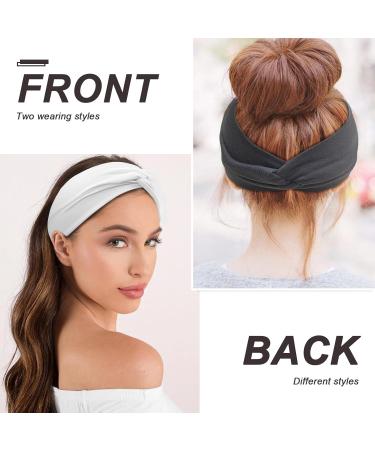 Multicoloured 6-Pack Women's Wide Elastic Hair Bands - Boho Headband Set for Yoga & Sports - Buy Online on GoSupps.com