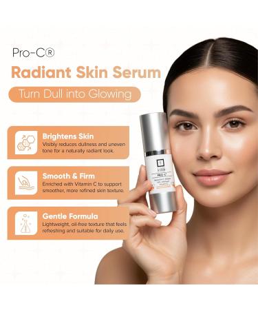 Pro-C Radiance Serum with Stabilized Vitamin C Lightweight Face Serum for Even Tone Smooth Texture & Youthful Skin 1 oz - Buy Online on GoSupps.com