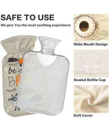 Cute Little Foxes Hot Water Bottle with Cover | Soft & Warm Winter Comfort for Bed Hands Neck & Shoulders | 2L - Buy Online on GoSupps.com
