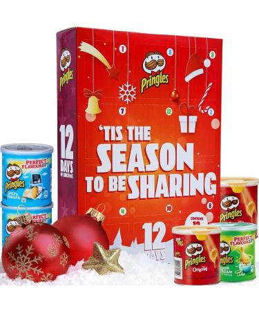 Pringles Advent Calendar 2023-12 Days Countdown Christmas Crisps Multipack Crisps Flavours Assorted Original Sour Salt & BBQ For Teens Kids Men Women - Contains 12 X 40G Pringle - Buy Online on GoSupps.com