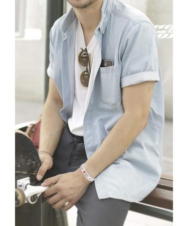 Men's Titanium Medical Grade Customizable Bracelet 22cm - Diabetic Type 2 - International Shipping Available - Buy Online on GoSupps.com